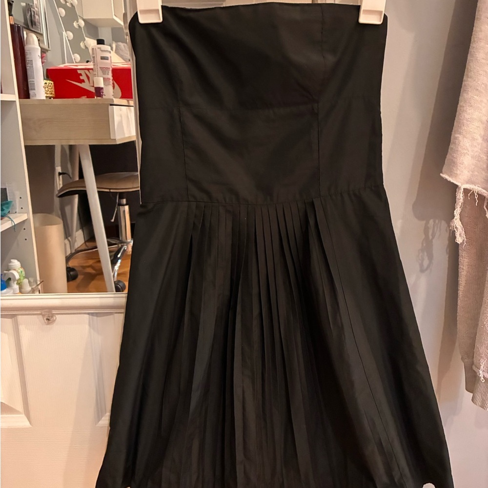 Theory Elegant Black Strapless Dress